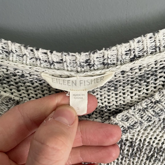 Eileen Fisher Striped V-Neck Sweater Size Small - Picture 3 of 4